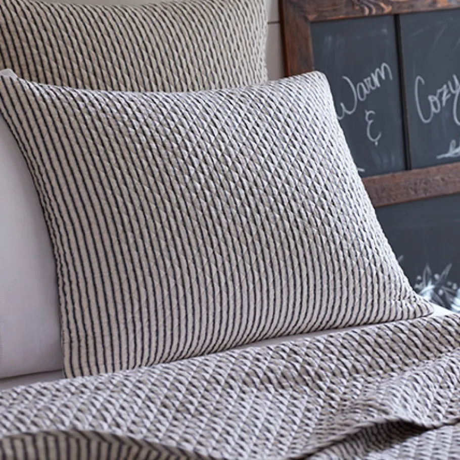 Shams<Taylor Linens Bergen Stripe Black Sham