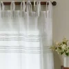 Curtains<Taylor Linens Dorset White Linen Curtain Panel