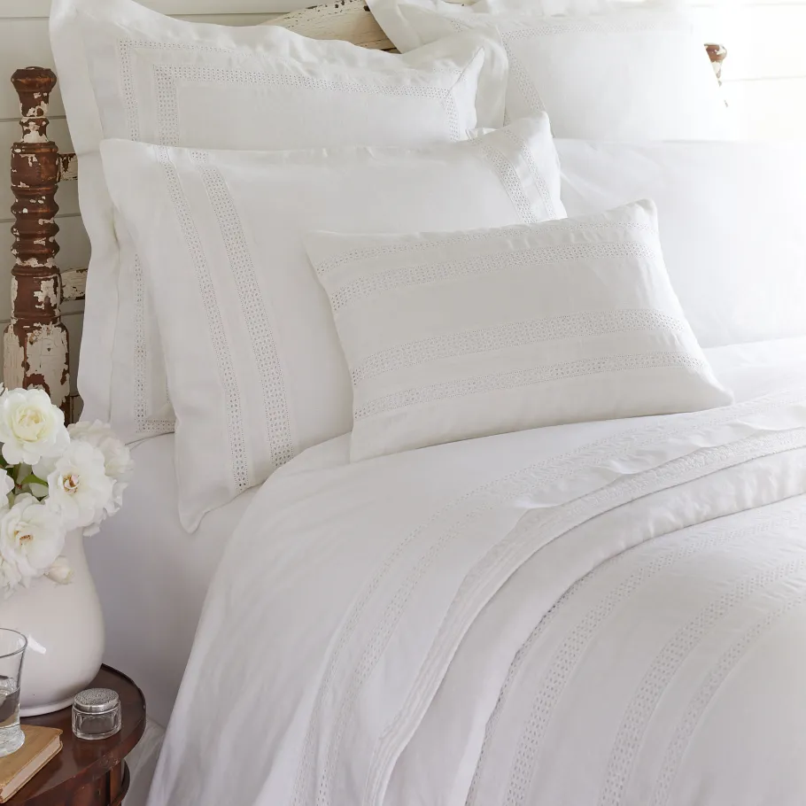 Duvet Covers<Taylor Linens Dorset White Linen Duvet Cover