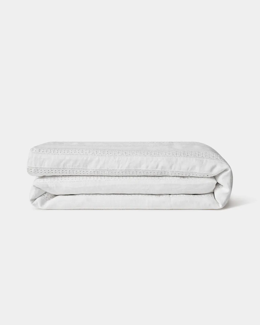 Duvet Covers<Taylor Linens Dorset White Linen Duvet Cover