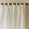 Curtains<Taylor Linens Elisa Cream Linen Voile Curtain Panel