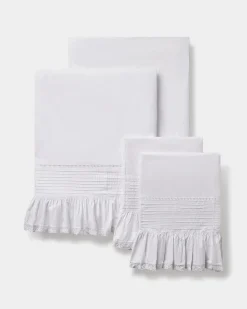 Sheet Sets<Taylor Linens Elisa Egg-Shell White Sheet Set