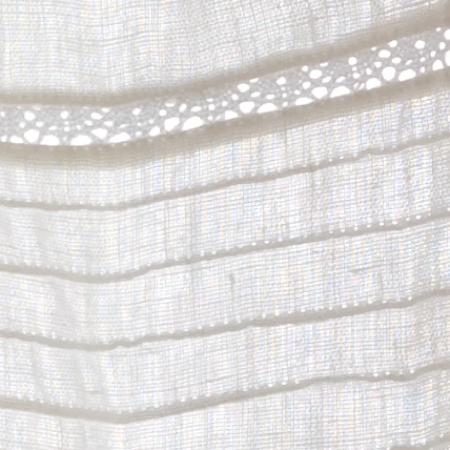 Curtains<Taylor Linens Elisa White Linen Voile Curtain Panel