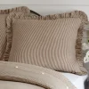 Shams<Taylor Linens Farmhouse Stripe Ruffle Euro Sham