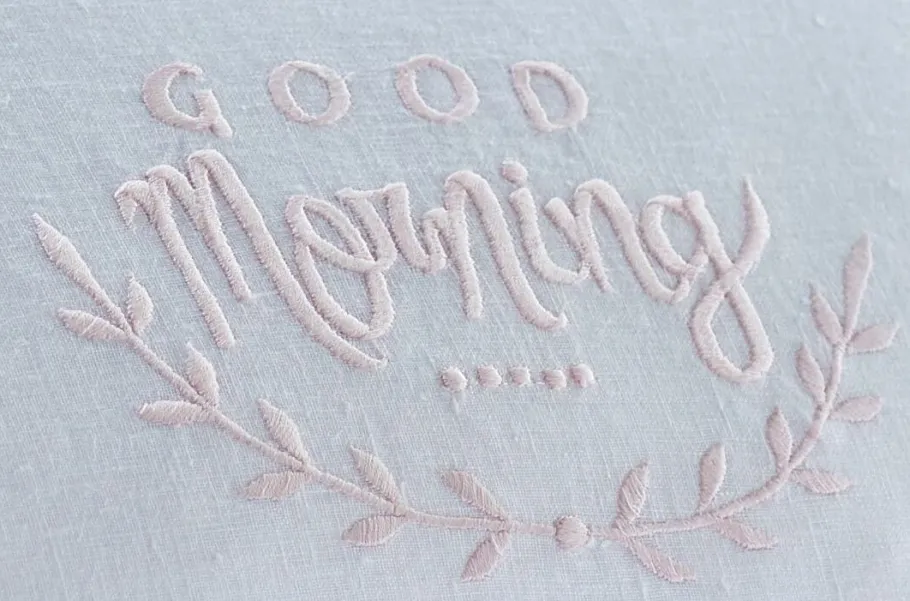 Sentimental Embroideries<Taylor Linens Good Morning Good Night Petal Pillow