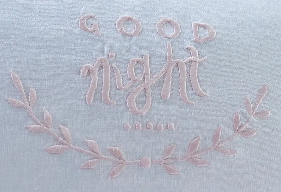 Sentimental Embroideries<Taylor Linens Good Morning Good Night Petal Pillow