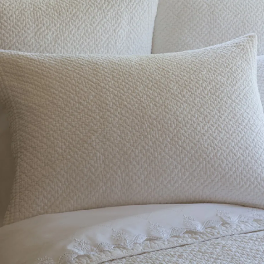 Shams<Taylor Linens Grace Egg-Shell White Sham