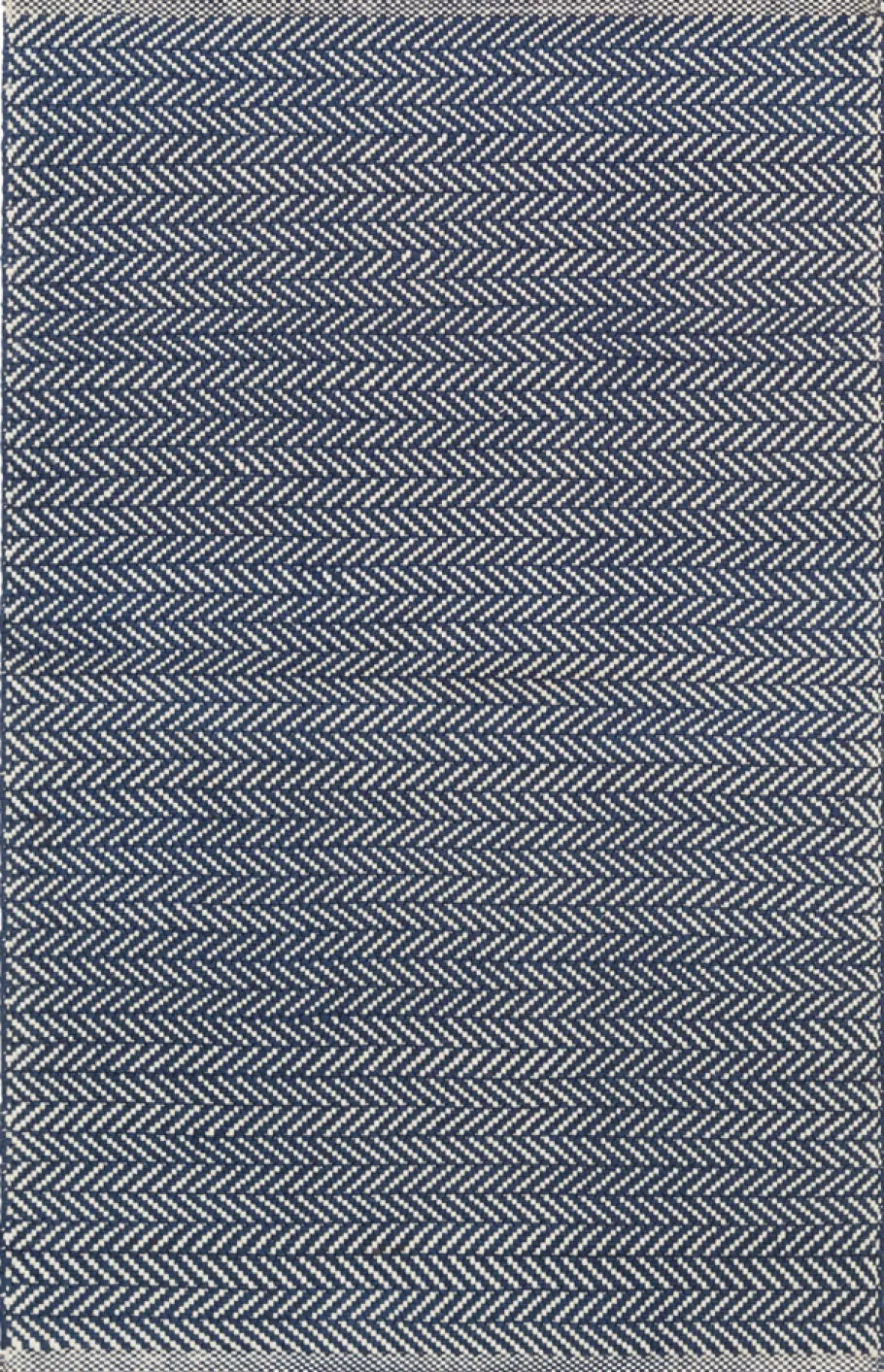 Rugs<Taylor Linens Herringbone Navy/Ivory Handwoven Indoor/Outdoor Rug