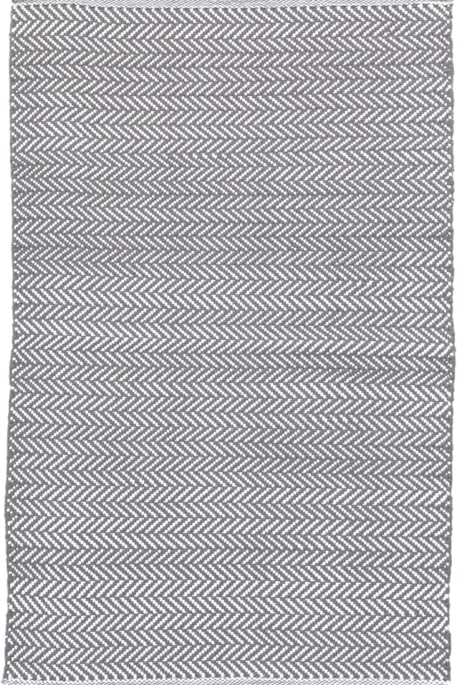 Rugs<Taylor Linens Herringbone Shale/White Handwoven Indoor/Outdoor Rug