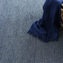Rugs<Taylor Linens Honeycomb Indigo/Grey Handwoven Wool Rug