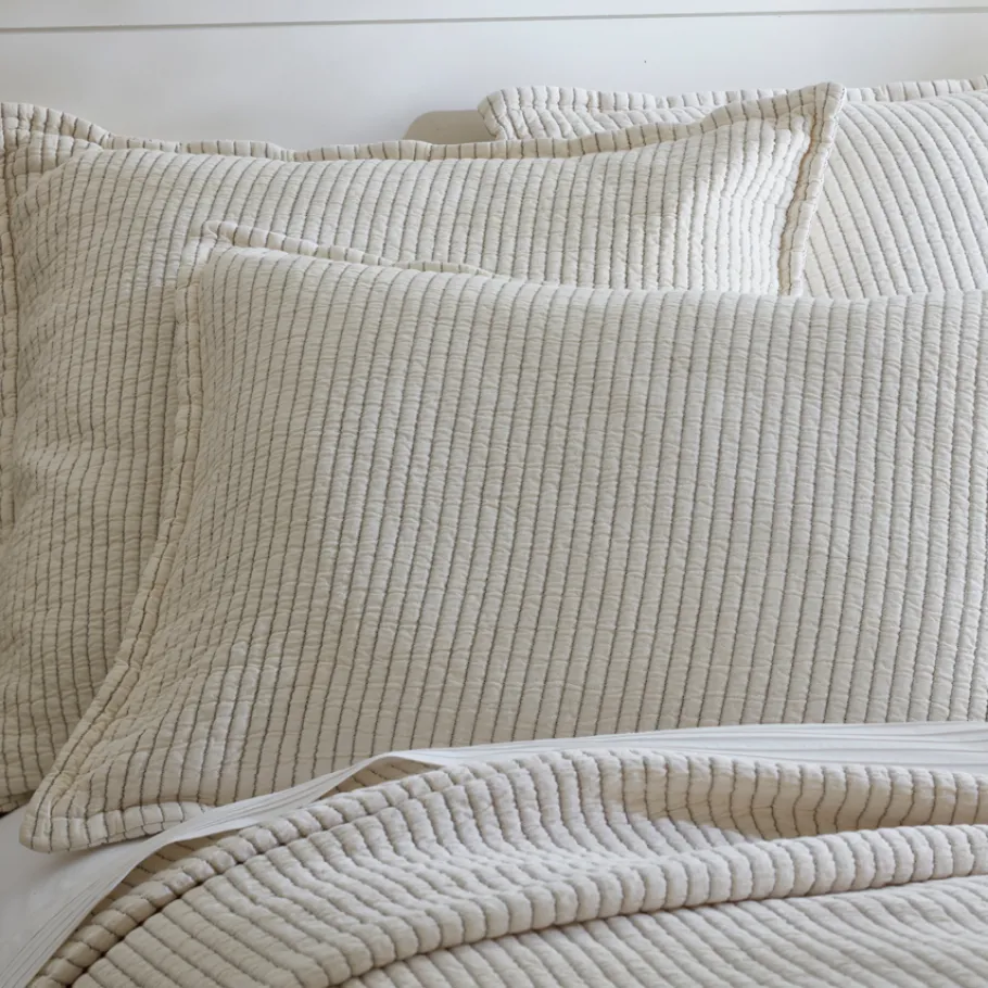Quilts & Matelasses<Taylor Linens Hudson Charcoal Stripe Matelasse