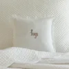 Sentimental Embroideries<Taylor Linens Hugs Natural Embroidered Toss Pillow