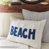 Seaside | Camps & Cottages<Taylor Linens Indigo Beach on White Linen Pillow