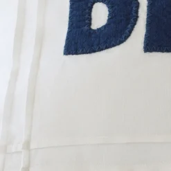 Seaside | Camps & Cottages<Taylor Linens Indigo Beach on White Linen Pillow
