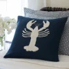 Seaside | Camps & Cottages<Taylor Linens Indigo Linen Lobster Pillow