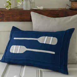 Camps & Cottages<Taylor Linens Indigo Paddles Lumbar Pillow