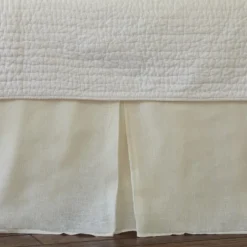 Bed Skirts | Littles<Taylor Linens Linen Voile Cream Pleated Bed Skirt