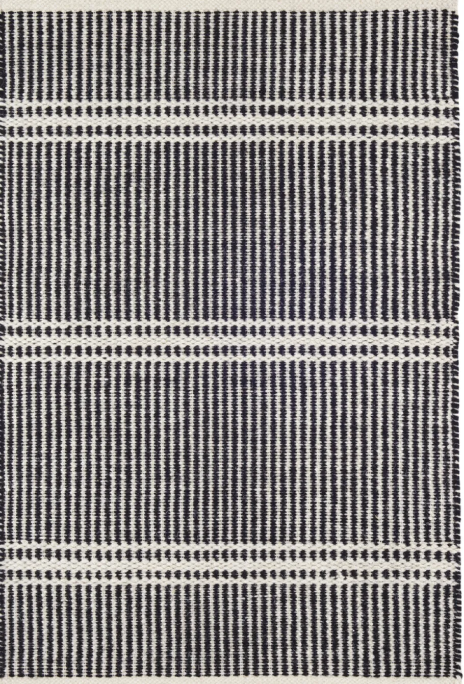 Rugs<Taylor Linens Malta Black/Ivory Handwoven Wool Rug