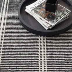 Rugs<Taylor Linens Malta Black/Ivory Handwoven Wool Rug