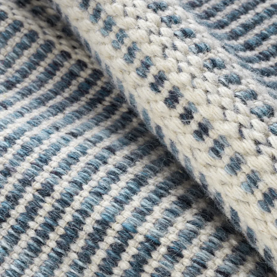 Rugs<Taylor Linens Malta Blue Handwoven Wool Rug