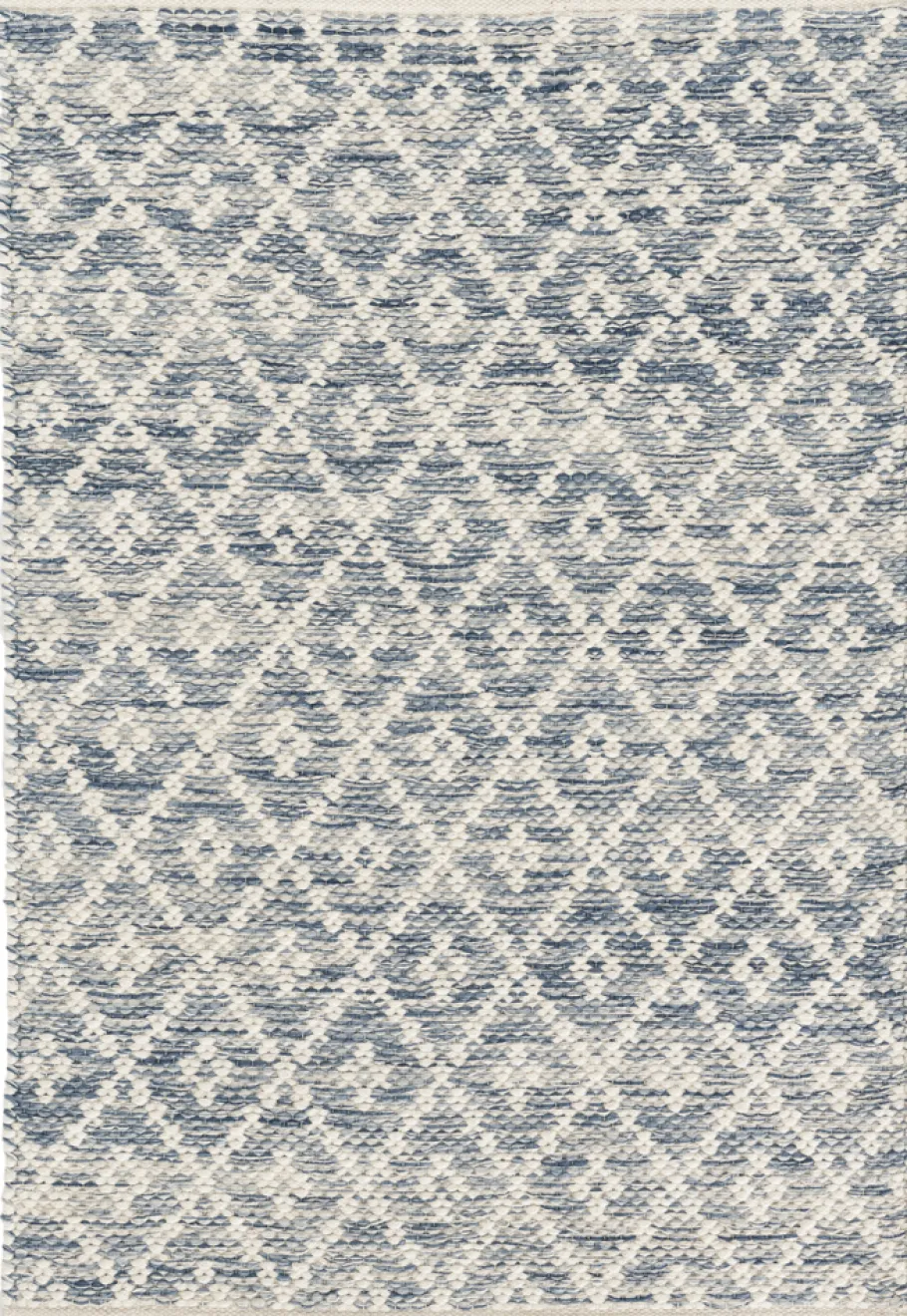 Rugs<Taylor Linens Melange Diamond Blue Handwoven Cotton Rug
