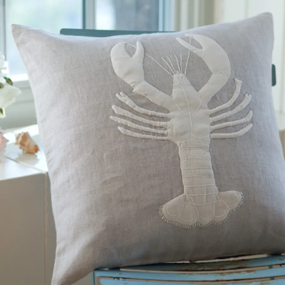 Camps & Cottages | Seaside<Taylor Linens Natural Linen Lobster Pillow