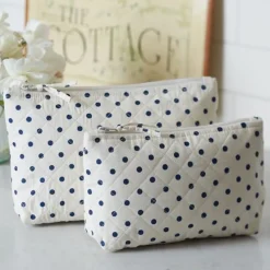 Cosmetic Bags<Taylor Linens Polka Dot Indigo Cosmetic Bag