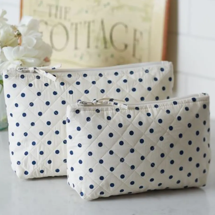Cosmetic Bags<Taylor Linens Polka Dot Indigo Cosmetic Bag