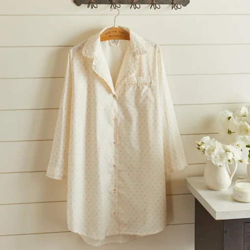 Nightshirts<Taylor Linens Polka Dot Nightshirt – Petal
