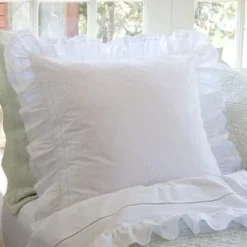 Shams<Taylor Linens Prairie Crochet Embroidered Linen Sham