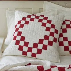 Shams<Taylor Linens Red Irish Chain Sham
