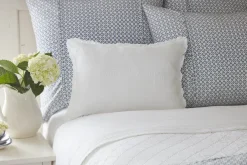 Sentimental Embroideries<Taylor Linens Sweet Dreams White Linen Boudoir Pillow