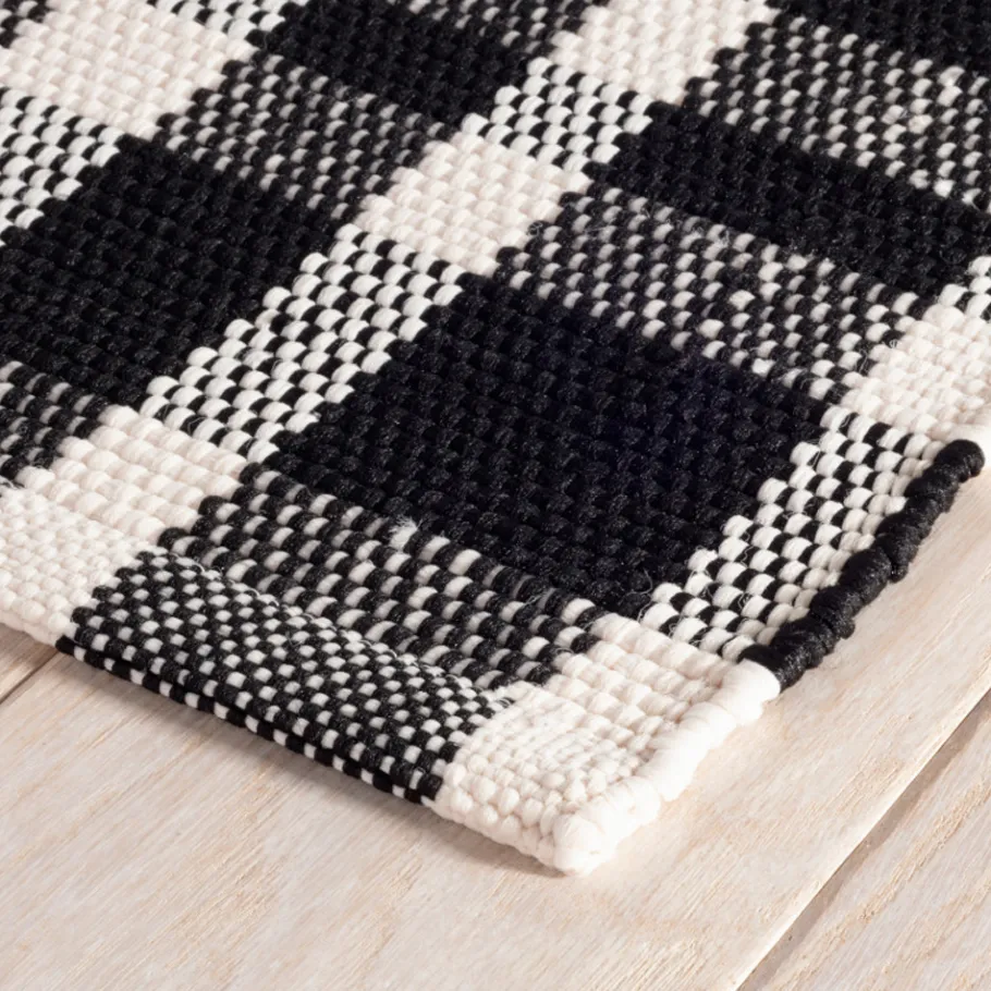 Rugs<Taylor Linens Tattersall Black Handwoven Indoor/Outdoor Rug