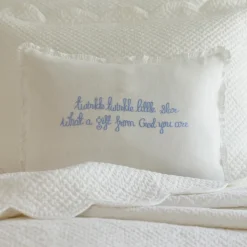 Sentimental Embroideries<Taylor Linens Twinkle Twinkle Little Star Linen Boudoir – Blue