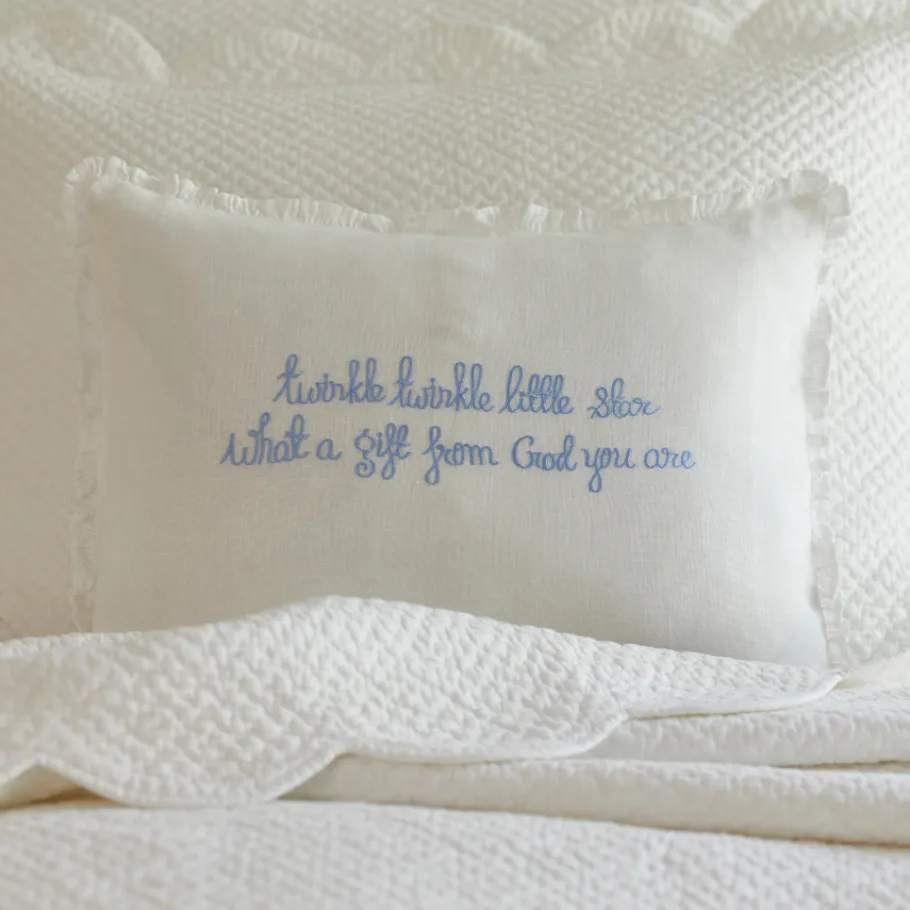Sentimental Embroideries<Taylor Linens Twinkle Twinkle Little Star Linen Boudoir – Blue