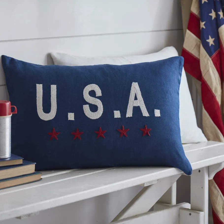 Americana Embroideries<Taylor Linens USA Indigo Linen