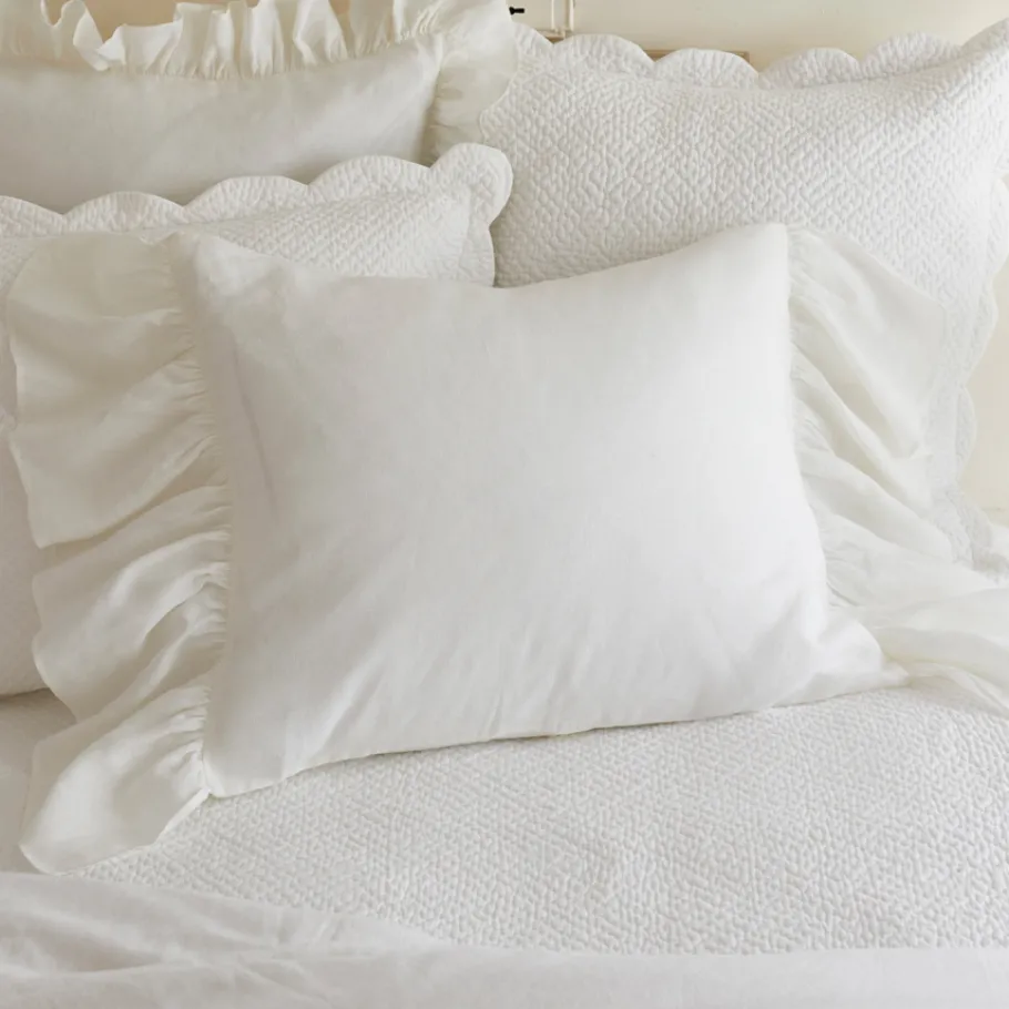 Shams<Taylor Linens Veranda White Linen Sham