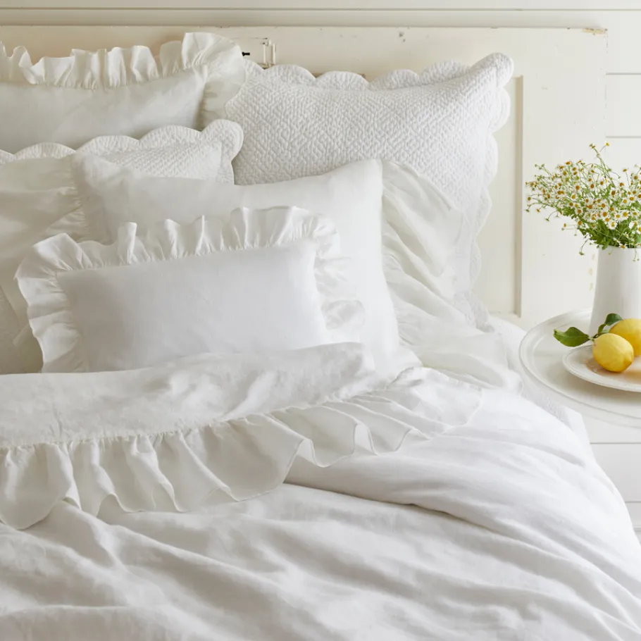 Shams<Taylor Linens Veranda White Linen Sham