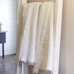 Throws<Taylor Linens Waffle Blanket White