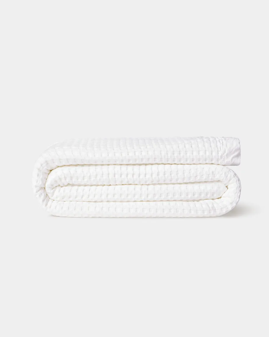 Throws<Taylor Linens Waffle Blanket White