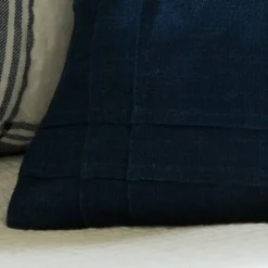 Seaside | Camps & Cottages<Taylor Linens White Whale on Indigo Linen Pillow