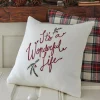 Winter Embroideries<Taylor Linens Wonderful Life Cream Linen Pillow