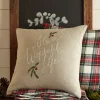Winter Embroideries<Taylor Linens Wonderful Life Natural Linen Porch Pillow